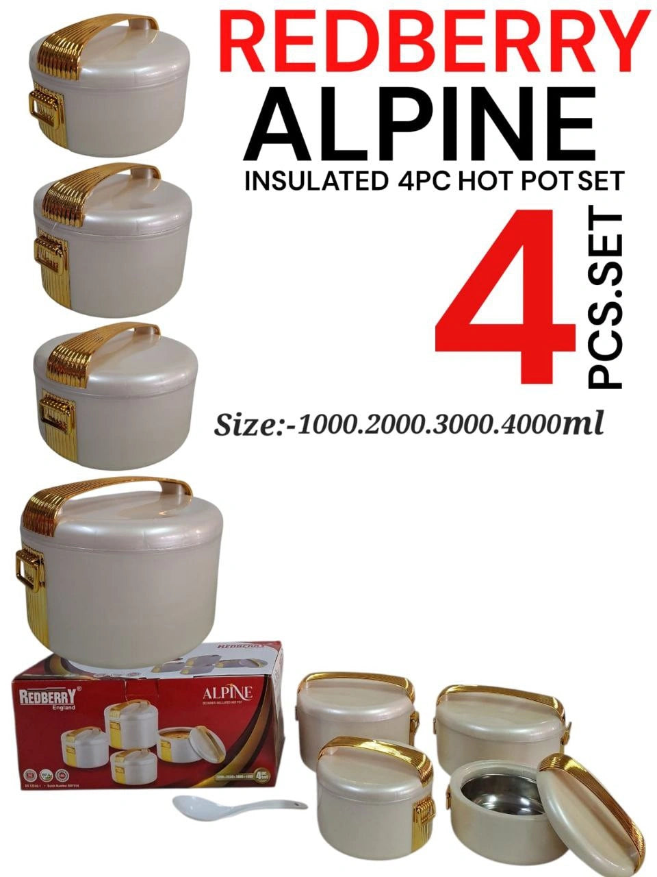4pcs Alpine Insulated Hotpot