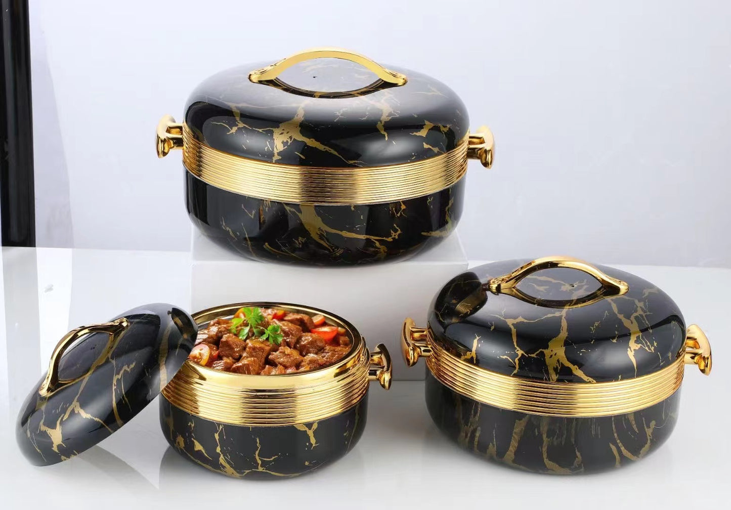 3pcs Ebony Insulated Hotpots