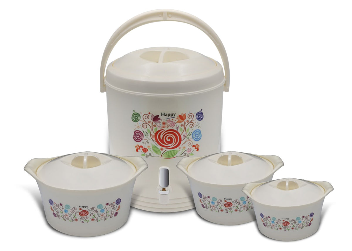 4pcs Happy Home Insulated Hotpot
