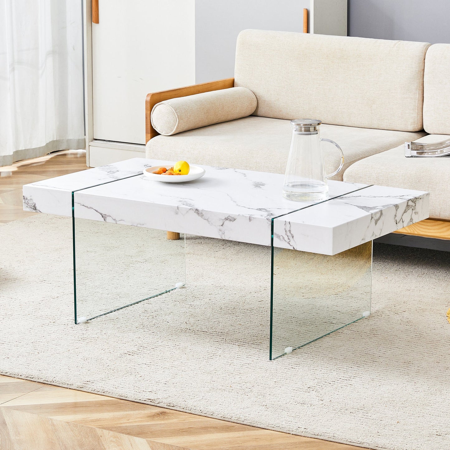 Marble Nesting Coffee Table (Glass Effect)