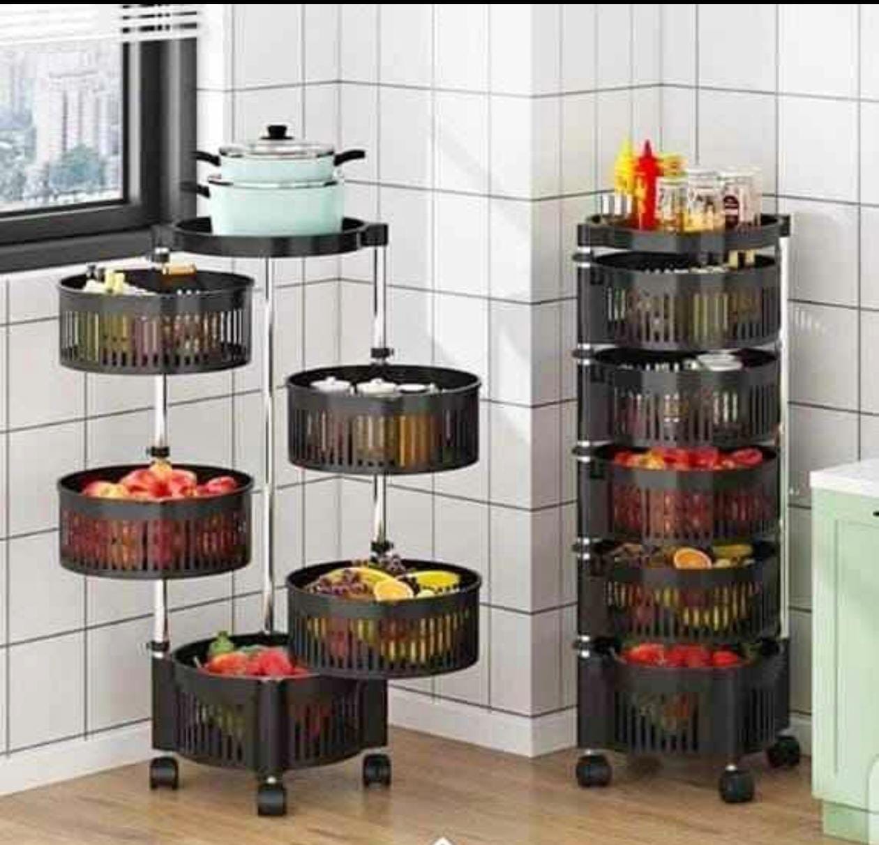 4 Tier Rotating Fruit Rack